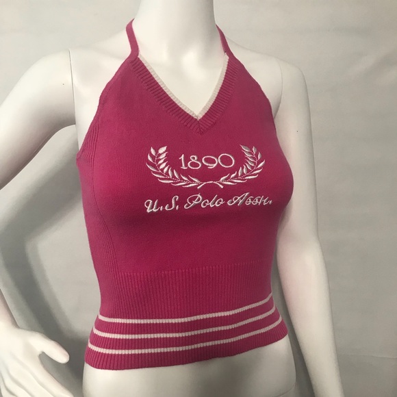 ‼️US POLO ASSN Pink S Halter Crop Top‼️E36 - Picture 3 of 8